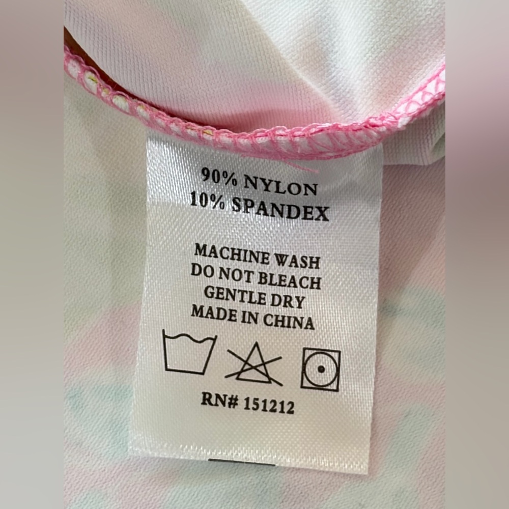 NWT SZ L Mary Square Women's Pink Tropical Print Ruffle Long-Sleeve zip up top - Picture 6 of 7